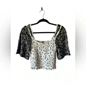 Free People Marigold Mix Print Top S